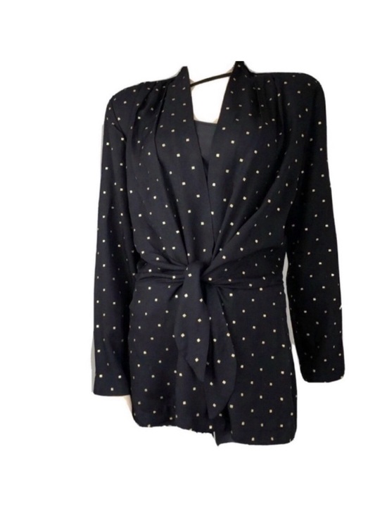 sequel Jackets & Blazers - Vintage Sequel oversized jacket/blazer V-neck tie front black